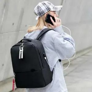 여행용백팩 나일론백팩 스퀘어모양 포트 미니백팩 배색 키링 여자백팩