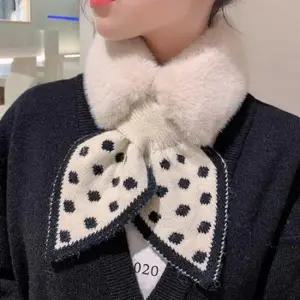 할머니목도리 쁘띠 뽀글이목도리 밍크목도리 여성머플러 삼각니트머플러