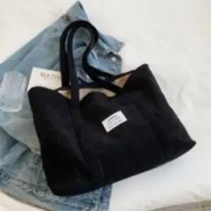 인기 블랙 숄더백 캐주얼 에코백 토트백 코듀로이