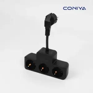 코니야 T탭 블랙 3구 확장형 멀티탭 티탭 짧은선