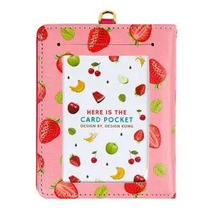 디자인콩 후르츠 카드 목걸이지갑 딸기 목걸이지갑 교통카드 학생지갑