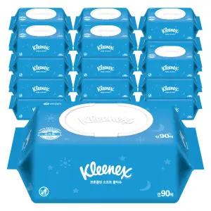 크리넥스 코튼클린 소프트 물티슈 캡90매 24팩