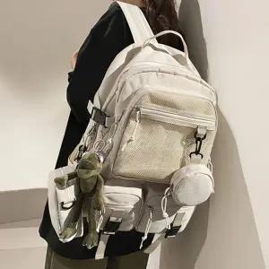 남녀공용 캐주얼 메쉬 포켓 백팩 다용도 학생 책가방