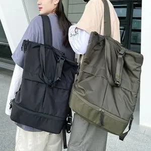 남녀 무지 나일론 사각 백팩 수납력 좋은 가방 토트백