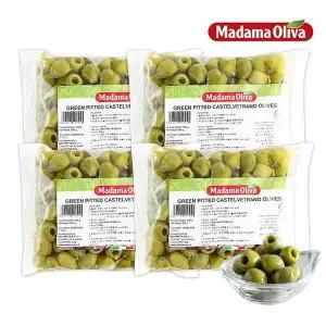 [보라티알]냉장) 마다마 피티드 그린 카스텔베트라노 올리브 800g (고형량 400g) x4개