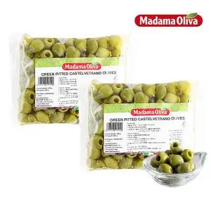 [보라티알]냉장) 마다마 피티드 그린 카스텔베트라노 올리브 800g (고형량 400g) x2개
