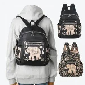 독특한 패턴 코끼리 그림 엔틱 디자인 여성 패션 백팩