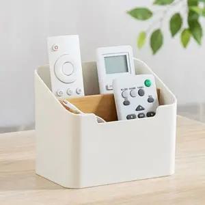(색상 리모콘정리함)리모컨정리함 화장품 수납함 꽂이 우드 수저통