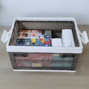 ( )접이식 투명폴딩박스 55L 옷수납정리함 오픈형폴딩박스 베란다정리함