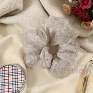 시스루 곱창밴드 그레이 슈슈 레이스헤어끈 여자머리끈 머리곱창 헤어슈슈