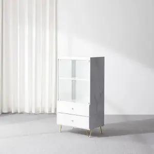 TBZ 리제이 유리 수납장 600 틈새수납장 수납선반 선반장 수납선반 수납가구 틈새수납장