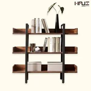 [텐스페이스]멀티 멀바우패턴 1200 3단 철제책장 MD5226 (수도권무배)