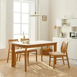 [텐스페이스]키튼 4인용 세라믹 원목 식탁 스퀘어 의자 4개 세트 MD5454 (수도권무배)