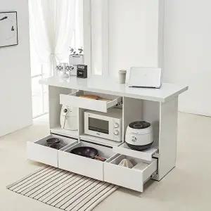 [텐스페이스]파트 1500 인조대리석 홈바 테이블 서랍형 MD5327 (수도권무배)