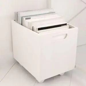 ( )오픈 이동식 책꽂이 수납 박스 정리함 북트롤리 데스크 잡지 보관함 이동편한 미니멀