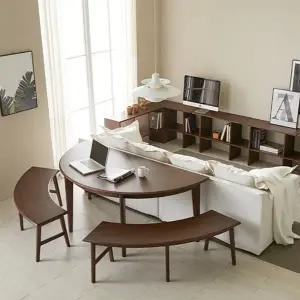 [텐스페이스]반타원 원목 식탁 다용도테이블 1800 MD5412 (수도권무배)