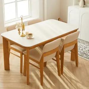 [텐스페이스]키튼 4인용 세라믹 원목 식탁 인조가죽 의자 4개 세트 MD5453 (수도...