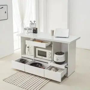 [텐스페이스]파트 1500 인조대리석 홈바 테이블 서랍형 MD5327 (수도권무배)