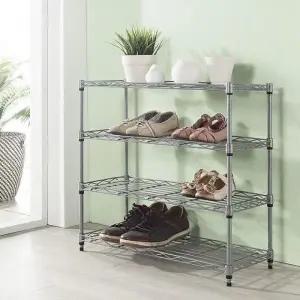 오픈신발장 슬림수납장 현관틈새 4단 메탈신발정리대