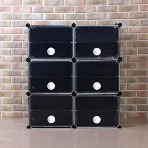 6단) 도어형 신발장(2열 신발수납장 사무실 투명 현관