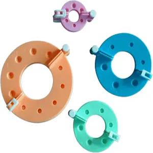 아디 문 폼폼 반지 세트 - 파란색 주황색 초록색 1pc