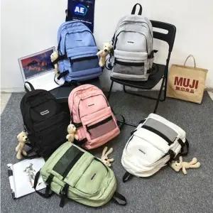 캐주얼 남녀공용 하단 메쉬 포켓 베이직 백팩 가방_24533010