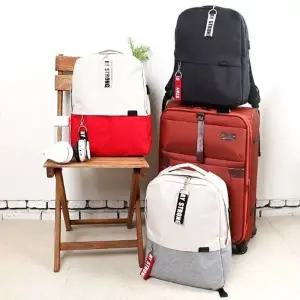 베이직 백팩 면 키홀더 남녀공용 캐리어 결합 백팩_24533468