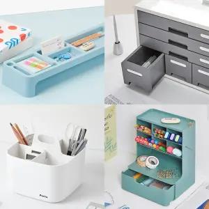 사무실 책상위 서랍 정리함 미니 투명 화장대 리모콘 커피 티백 약 정리함 플라스틱 박스