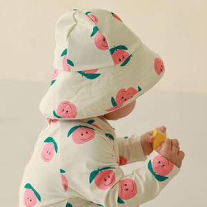 아동 유아 남아 여아 자외선 차단 물놀이 수영 모자 오렌지 친구들 썬햇