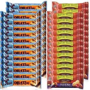 닥터유 에너지바24개+ 트레일믹스바24개 간식 초코바