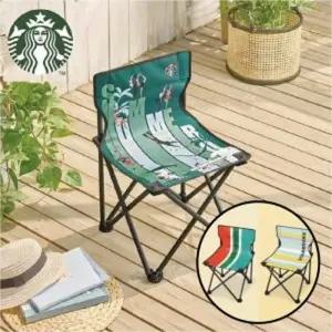 스타벅스 썸머 캠핑용 낚시용 차박용 포터블 의자 스카이 오렌지 그린