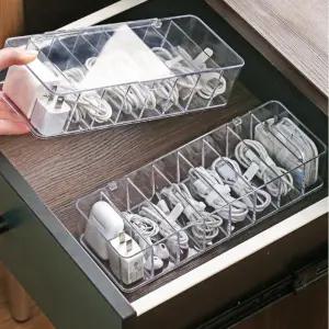 케이블 정리함 투명 칸막이 아크릴 수납함 리모컨 정리함 케이스 보관함