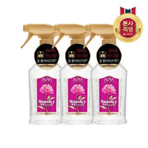 아우라 섬유향수 스모키머스크 400mL x3개