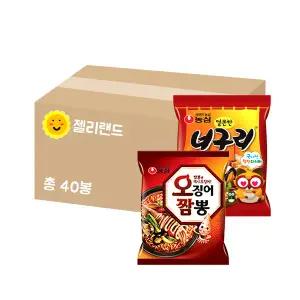 농심 얼큰너구리 20개+오징어짬뽕 20개 (총 40봉)