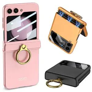 갤럭시Z플립7FE 6 5 4 3 제트지 힌지보호 링홀더 스탠딩 하드 핸드폰 케이스