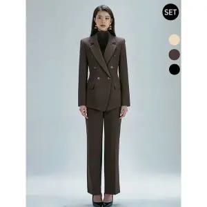 [하프클럽/비비드시크릿가너]SET 여성 겨울 린스 정장자켓 기모팬츠 세트