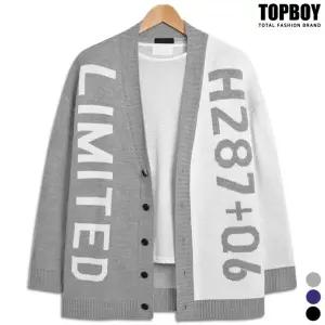 [하프클럽/탑보이]반반 배색 오버핏 가디건 (NL026)