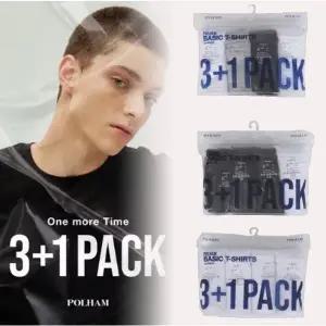 [폴햄](천안아산점)순면 기본 무지  반팔 티셔츠 3+1PACK  PHE5TR3900,PHF5TR3100