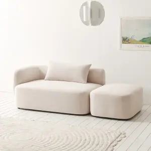 보루네오 마르체 오앤 아쿠아텍스 2인용 모듈 소파+보조스툴 BCU853C