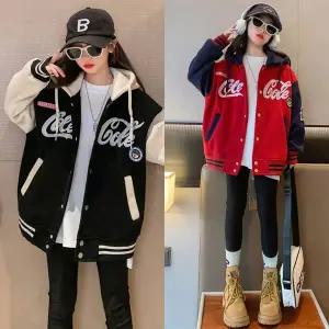 [삐삐네옷가게]여아 주니어 팝아트코크 봄가을 베이스볼 후드 점퍼 자켓