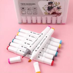 트윈 마카펜 80색 미술 디자인 유성 마커펜 플라스틱 케이스