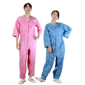 가운플러스 GP713 치매복 우주복 요양복 환자우주복 환자복 상하일체형 노인 성인 지퍼형 간병용품