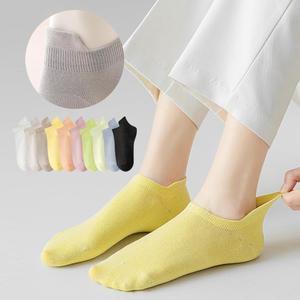 여성 예쁜 면 여름 페이크삭스 선물 5켤레 발목 패션 무지 남자 학생 중목 단목 통풍 교복 컬러 덧신 양말