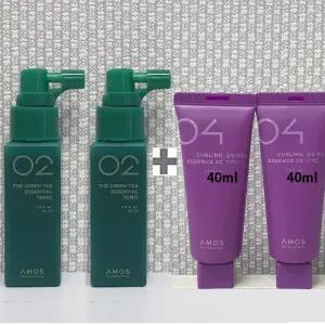 아모스 녹차실감 에센셜 토닉 50ml x 2개 +휴대용 컬링 에센스 40ml x 2개