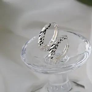 925 SILVER 실버 블리 컷팅 링 귀걸이