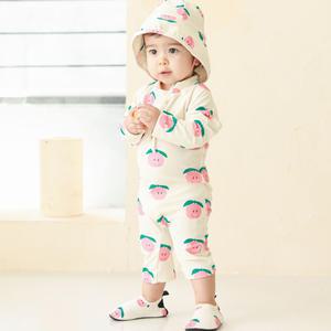 유아 베이비 아기 남아 여아 올인원 전신 수영복 오렌지 친구들 우주복 래쉬가드