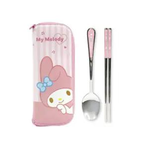 마이멜로디 수저세트 산리오 캐릭터 휴대용 어린이 스텐 수저 5961