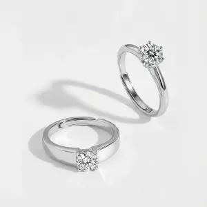 클로라 모이사나이트 사이즈조절가능 프로포즈 기념일 커플링 반지 세트 케이스 포함