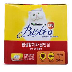 뉴트리나 비스트로 XPC 흰살참치와 닭안심 캔사료 160gX24개