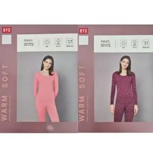 BYC 양면나염 여성 내복상하세트 간절기 할머니 보온 순면내의